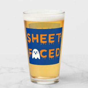 Verre Orange à facettes feuille