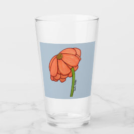 Verre Orange Flower with Blue background