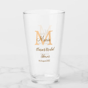 Verre Orange monogramme douche de mariée ajouter nom mod
