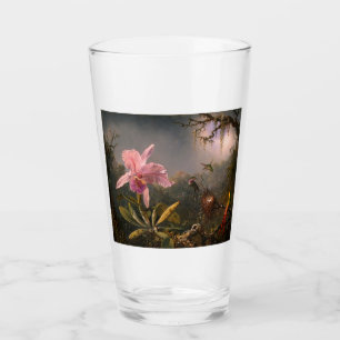 Verre Orchidée de Cattleya et trois colibris (Heade)