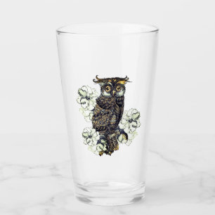 Verre Orchidées vertes de Chouette dorée