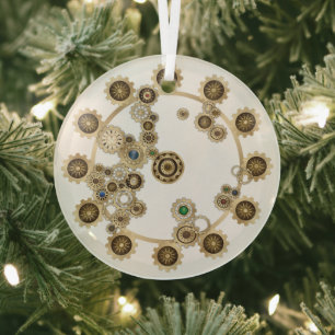 Verre Ornement en céramique Gold Steampunk