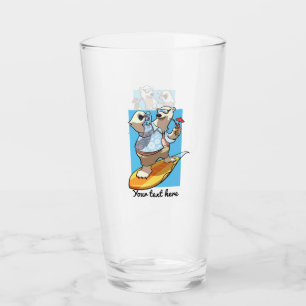 Verre Ours polaire mignon Ajoutez votre texte Surfant De