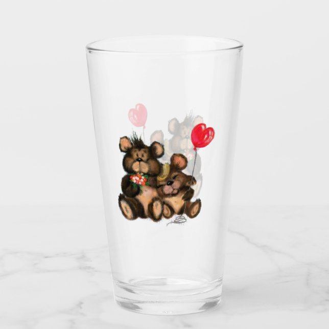 Verre Ourson Couple Mignon (Devant)
