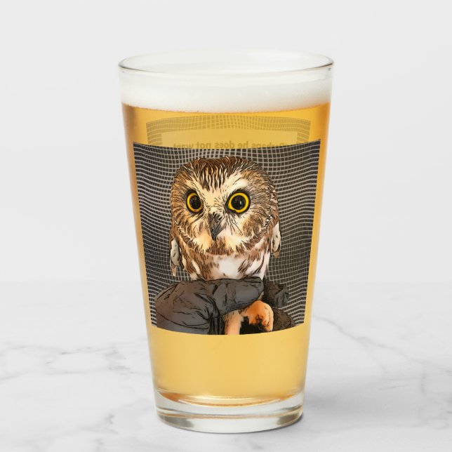 Verre Owl, Rockefeller, citation, 2 côtés, (Devant (rempli))