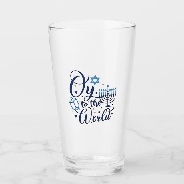 Verre Oy to the World Hanoukka Juif Drôle (Devant)