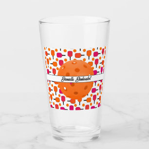 Verre Pagaies de Pickleball Rose et Orange Personnalisée