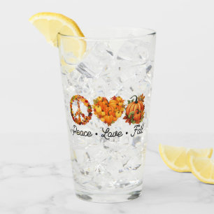 Verre Paix, Amour, Automne - Vibes d'automne douillettes