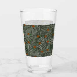 Verre Palm Feuilles & Oranges