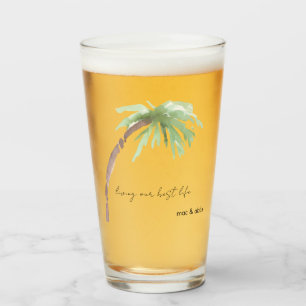 Verre Palm Tree personnalisé Vivre ma meilleure vie