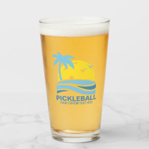 Verre Palmier tropical Sun de Pickleball votre texte