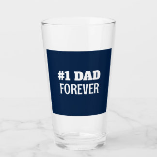 Verre Papa #1 Bleu et Blanc Cadeau de la Fête des Pères 