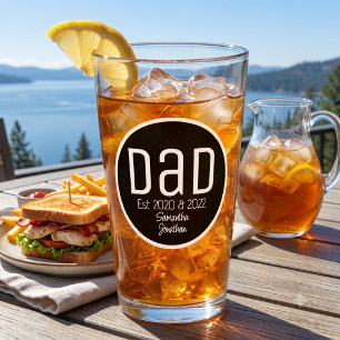 Verre Papa Fait. Photo Moderne Gras Noms Simples Enfants