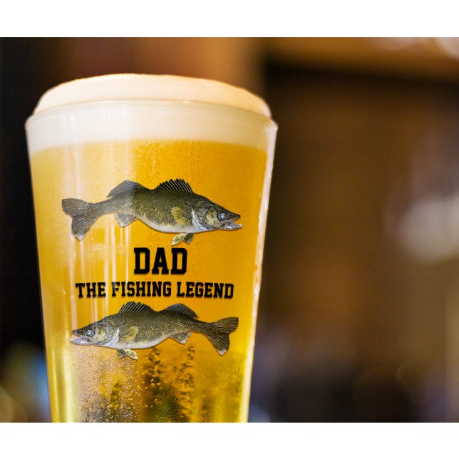 Verre Papa La Légende de la pêche Fête des pères Walleye (Créateur téléchargé)