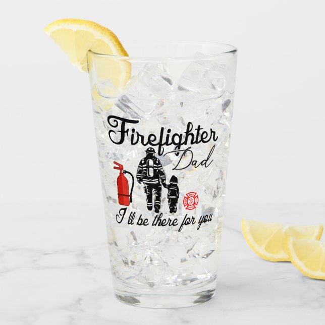 Verre Papa pompier | Cadeaux de Fête des pères (Devant glace)
