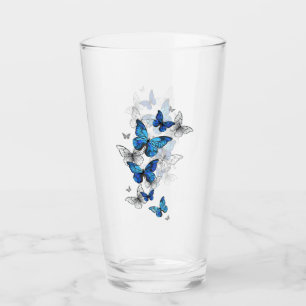 Verre Papillons volants bleus Morpho