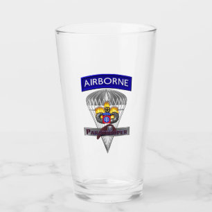 Verre Parachutiste aéroporté Beret & Ailes flamboyantes