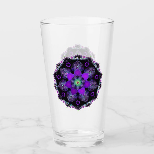 Verre Parapluie violet & coeurs .7 (Devant)