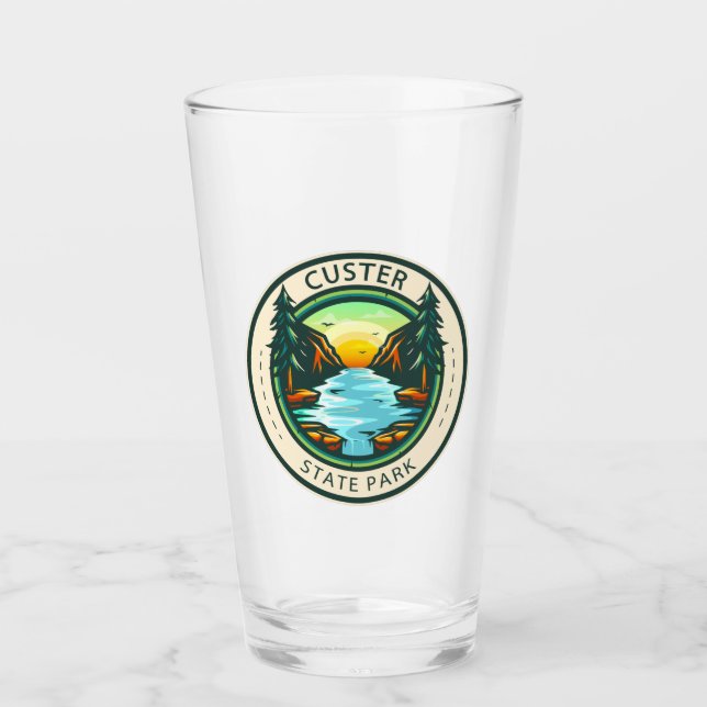 Verre Parc d'état de Custer Badge du Dakota du Sud (Devant)