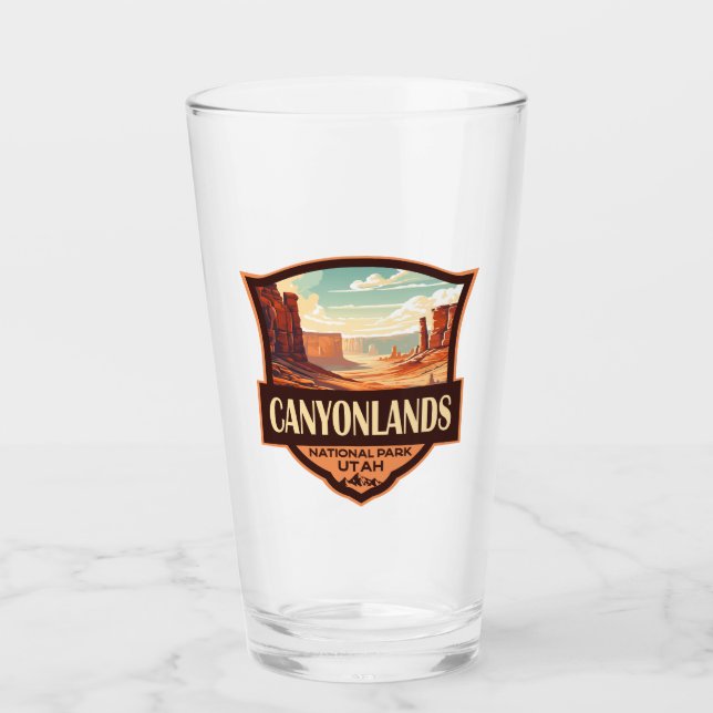 Verre Parc national des Canyons Illustration Rétro (Devant)