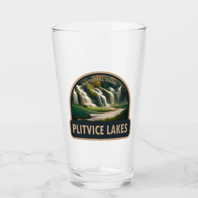 Verre Parc national des Lacs Plitvice Croatie Aquarelle (Devant)