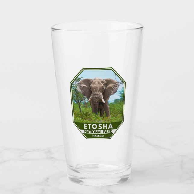 Verre Parc national d'Etosha Namibie Elephant Aquarelle (Devant)
