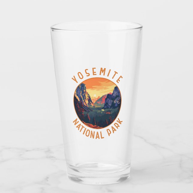 Verre Parc national du Yosemite Sunset Retro perturbé (Devant)