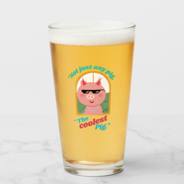 Verre Pas n'importe quel cochon, le cochon le plus cool (Dos (rempli))