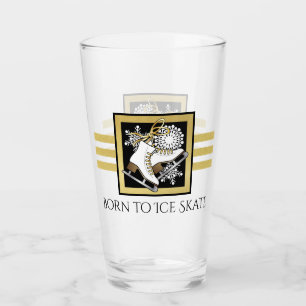Verre Patinage sur glace sur Parties scintillant noire e