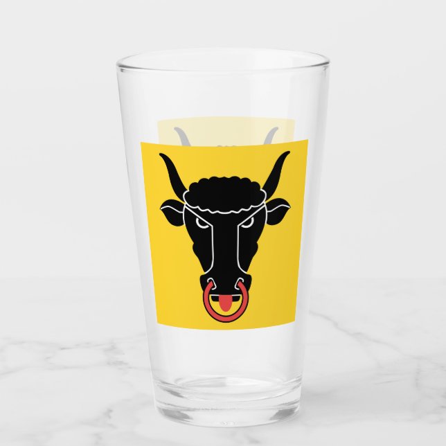 Verre Patriotic glass cup with flag of Uri, Switzerland (Devant)