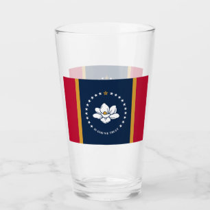 Verre patriotique avec drapeau du Mississippi