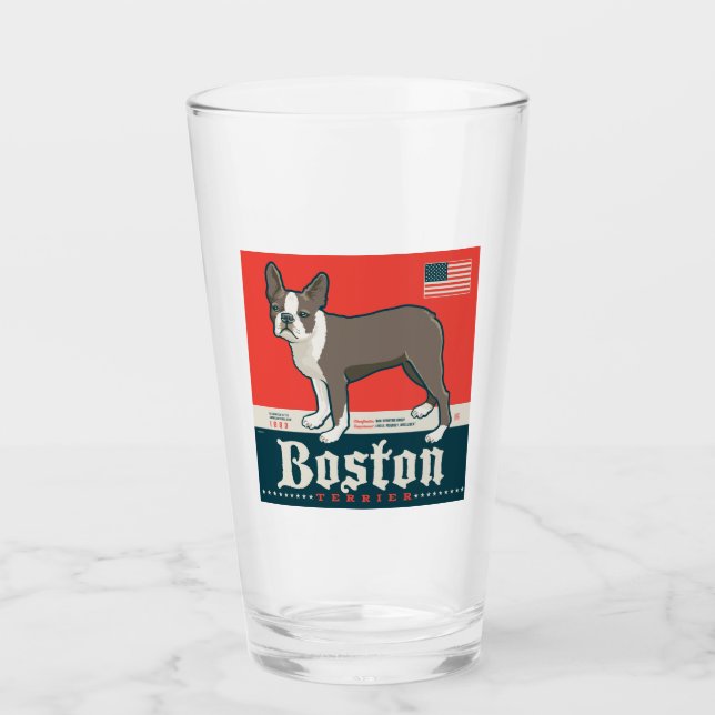 Verre Patriotique | Boston Terrier (Devant)