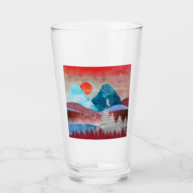 Verre Paysage de l'aigle d'argent (Devant)