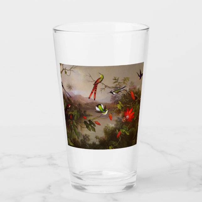 Verre Paysage tropical avec dix colibris (Devant)