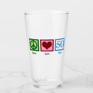 Verre Peace Love 50th Birthday Cute Party