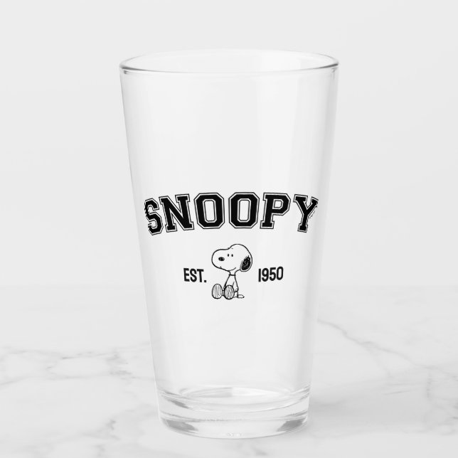 Verre PEANUTS | Vintage Snoopy - Est. 1950 (Devant)