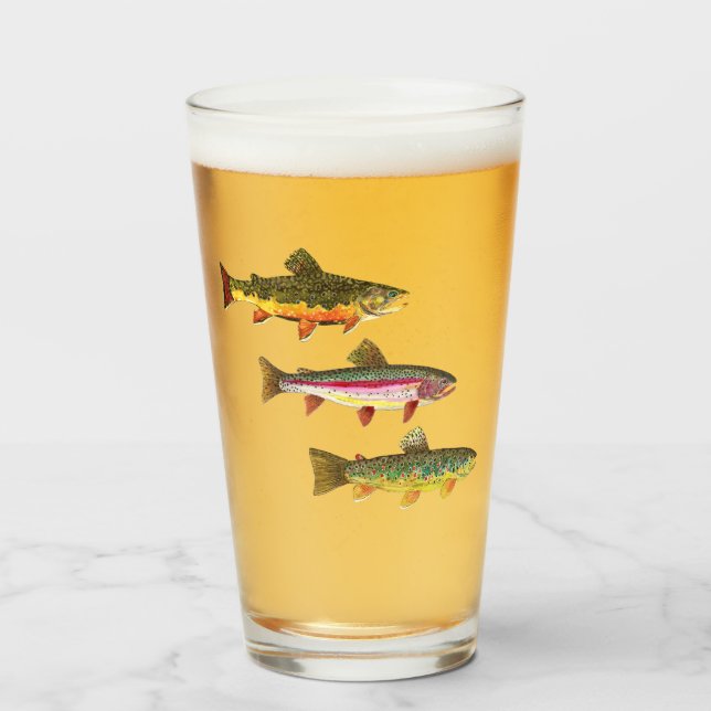 Verre Pêche à la ligne pour truite - Pêcheur (Devant (rempli))