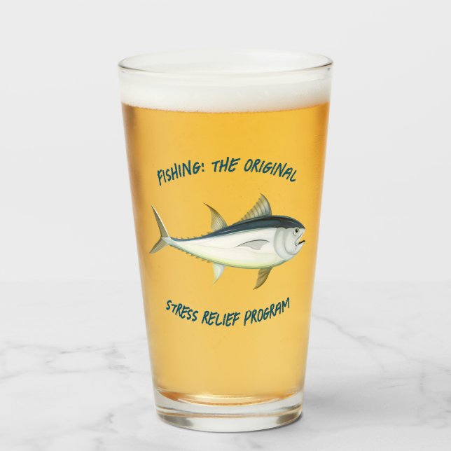 Verre Pêche : Le stress d'origine... - Bière de pêche (Devant (rempli))