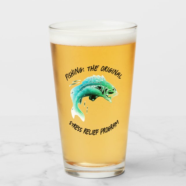 Verre Pêche : Le stress d'origine... - Bière de pêche (Devant (rempli))