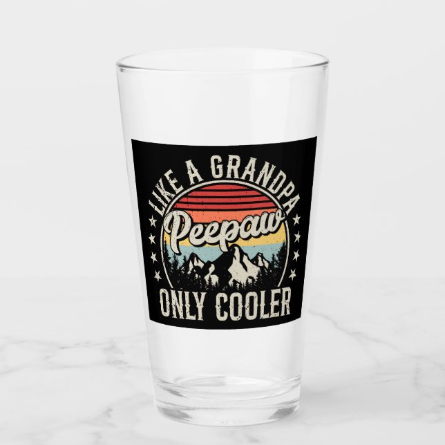 Verre Peepaw comme un grand-père seulement Glacière Retr (Devant)