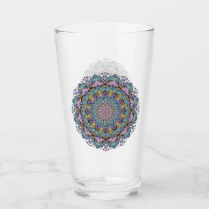 Verre Peinture à la main Mandala Horloge Face 3