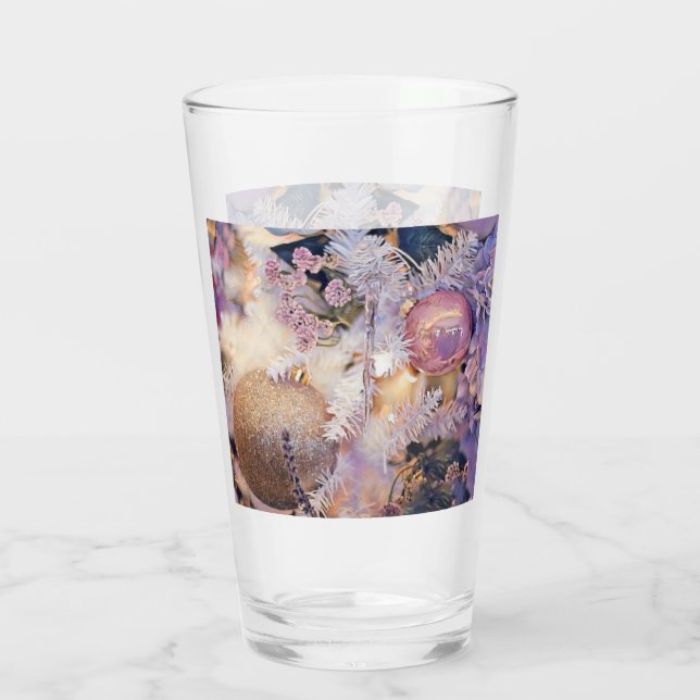 Verre Peinture moderne Arbre de Noël Décorations violett (Dos)