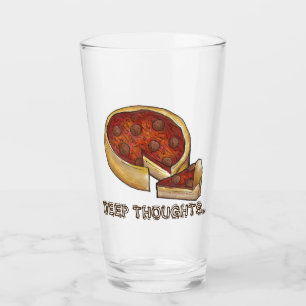 Verre Pensées profondes Chicago IL Pizza Plat Profond