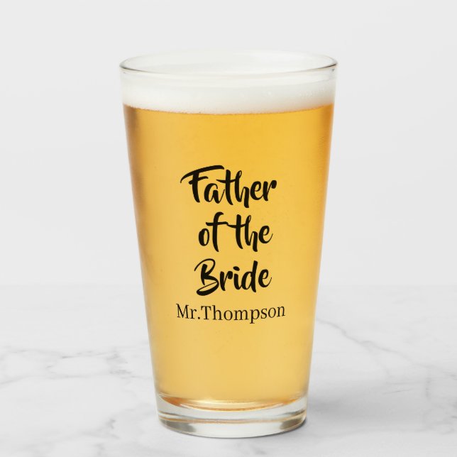 Verre Père de la mariée Mariage personnalisé Cadeau pare (Devant (rempli))