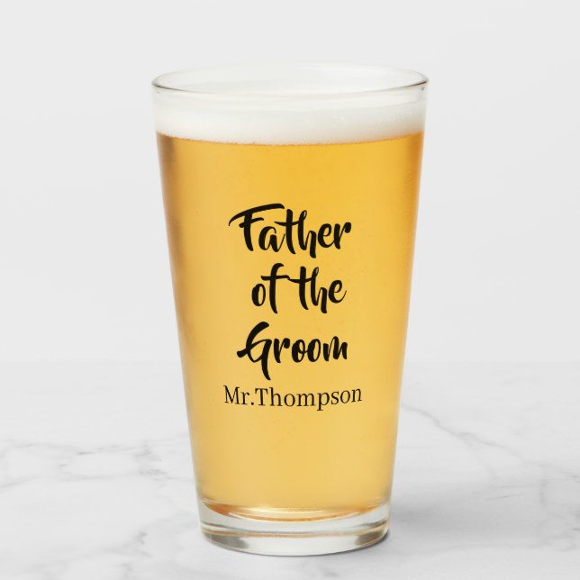 Verre Père de la salle Mariage personnalisé Cadeau paren (Devant (rempli))