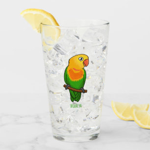 Verre Perroquet de caricature mignon lovebird
