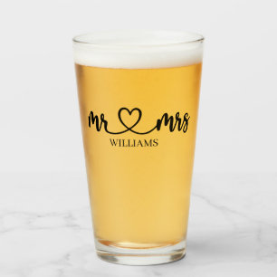 Verre Personnalisé M. et Mme Love Couple Mariage