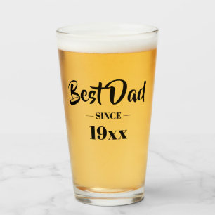 Verre Personnalisé meilleur papa depuis l'année drôle bi