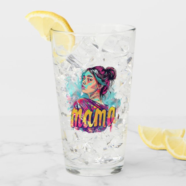Verre Personnalisé Retro Mama Pop Art (13) (Devant glace)