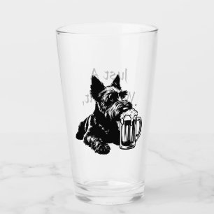 Verre personnalisé Scotty Dog buvant de la bière